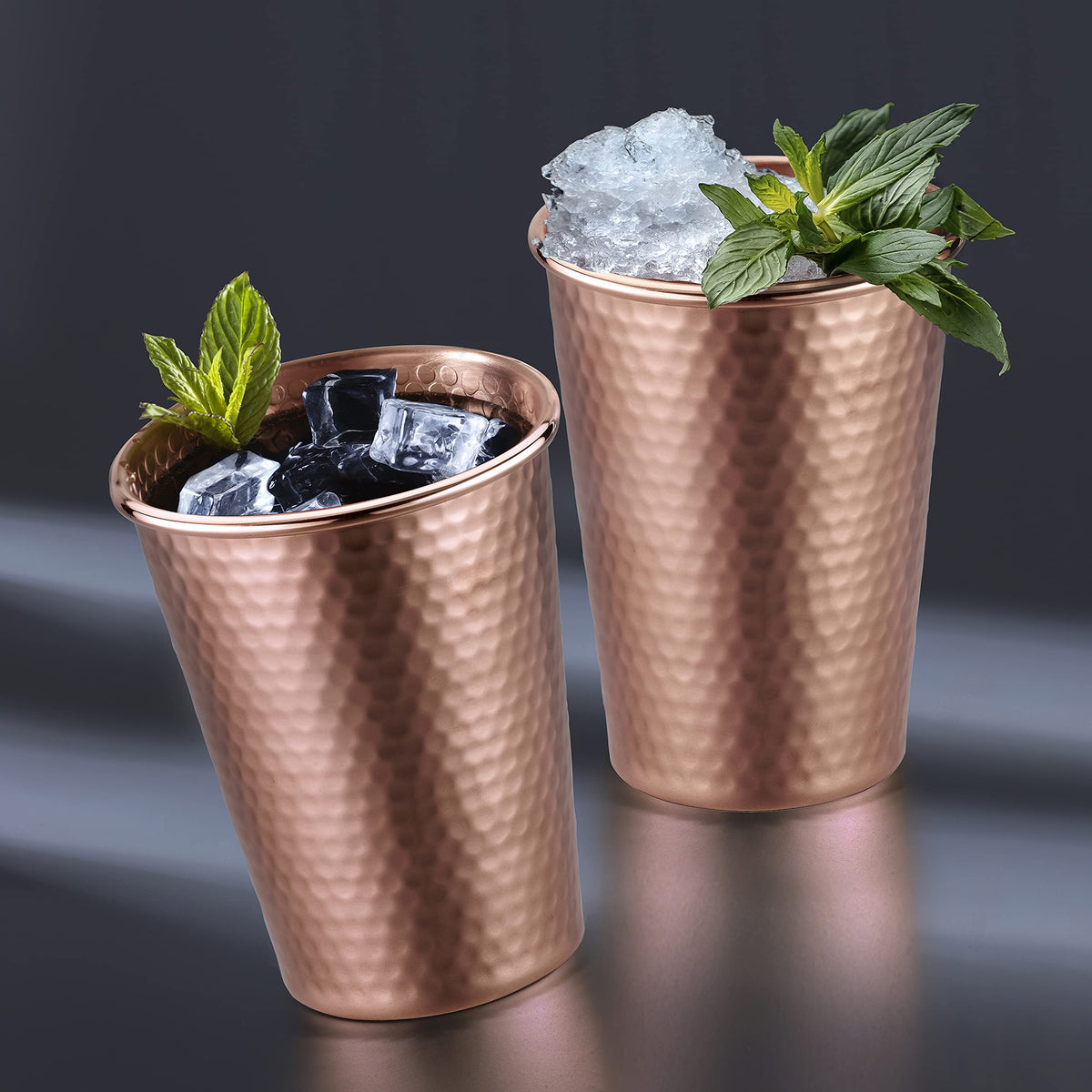Set of 2 Hammered Copper Cups 18 Ounces S46003