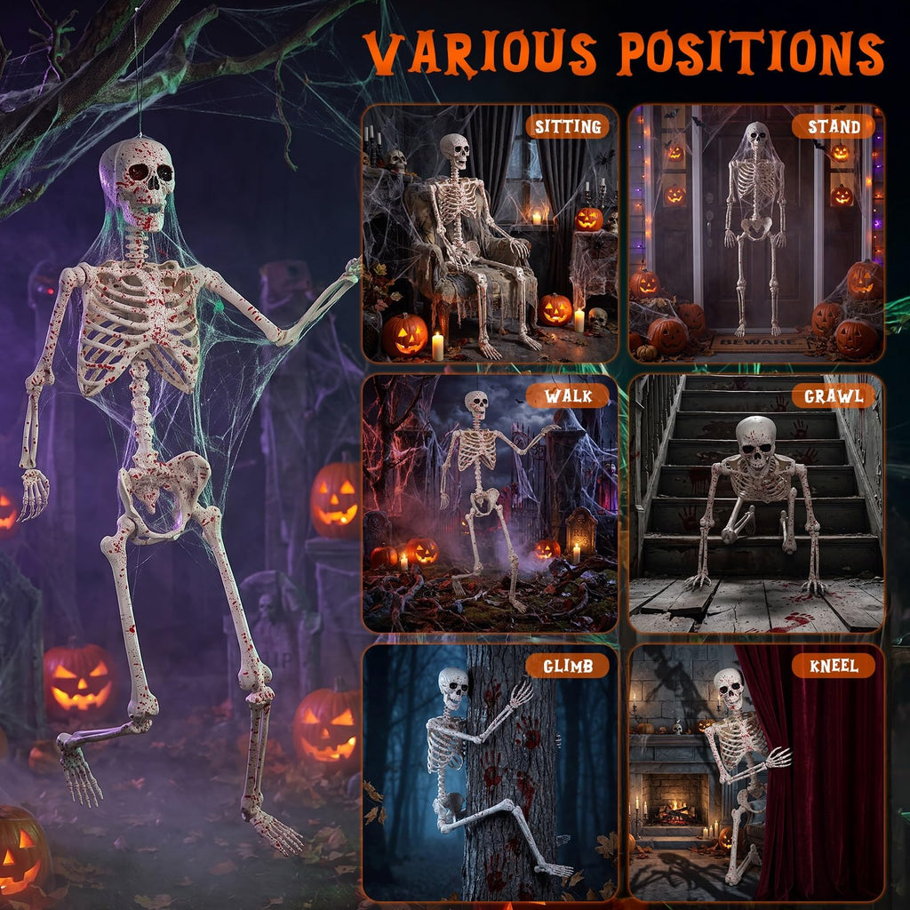 5.4FT Posable Life Size Skeleton Full Body Q592