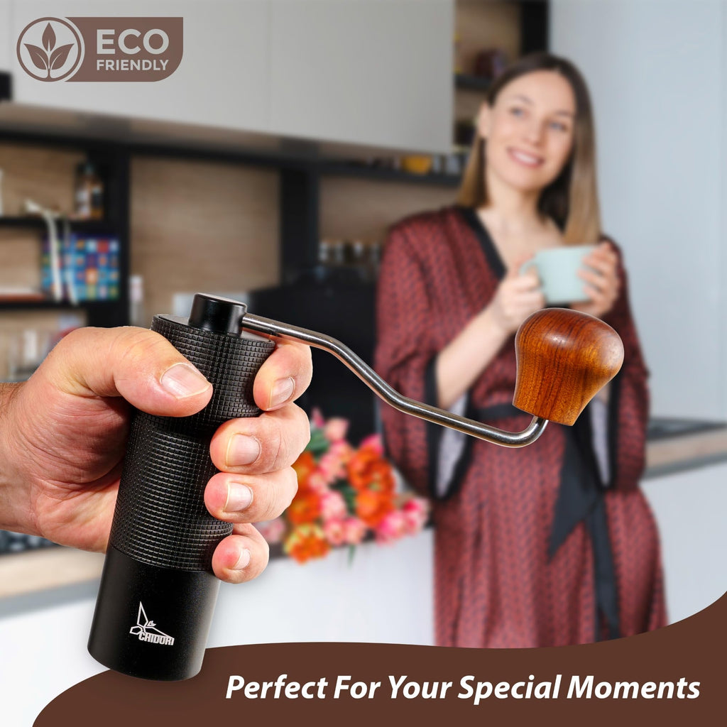 Manual Hand Crank Stainless Steel Conical Burr Coffee Grinder X66313