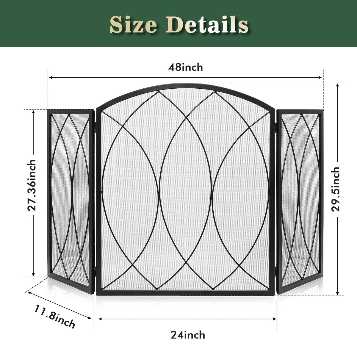 Wrought Iron Fireplace Screen T883