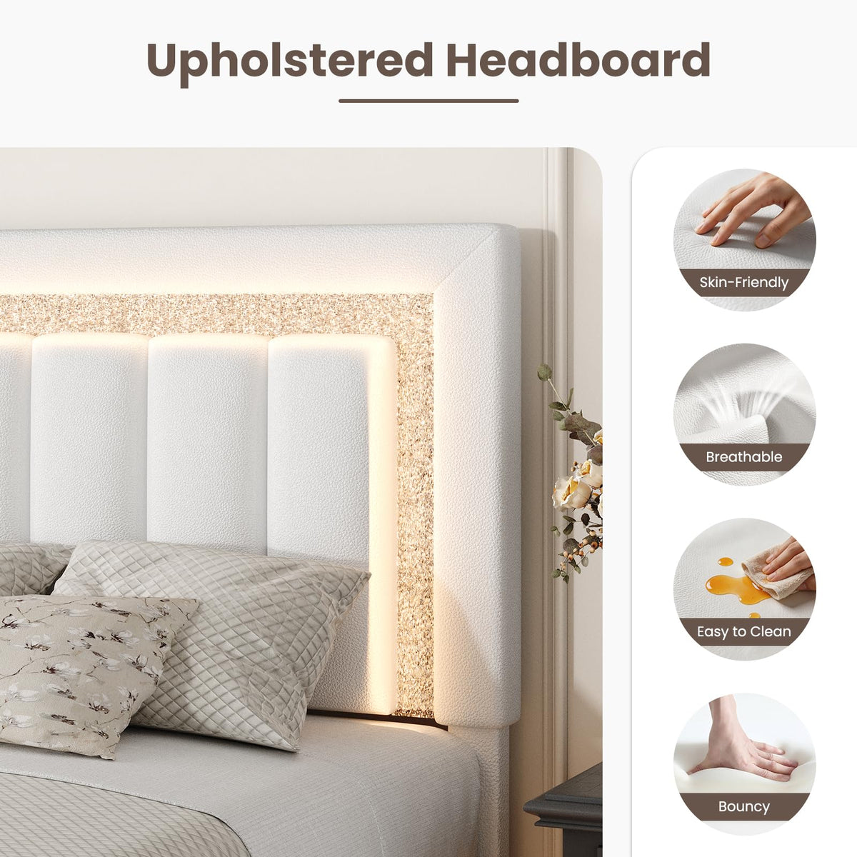 Full Floating Bed Frame with LED Lights T5205