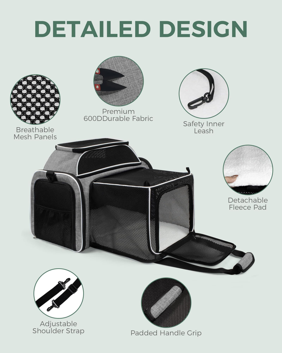 Airline Approved Soft Side Pet Carrier with Fleece Pad N89538