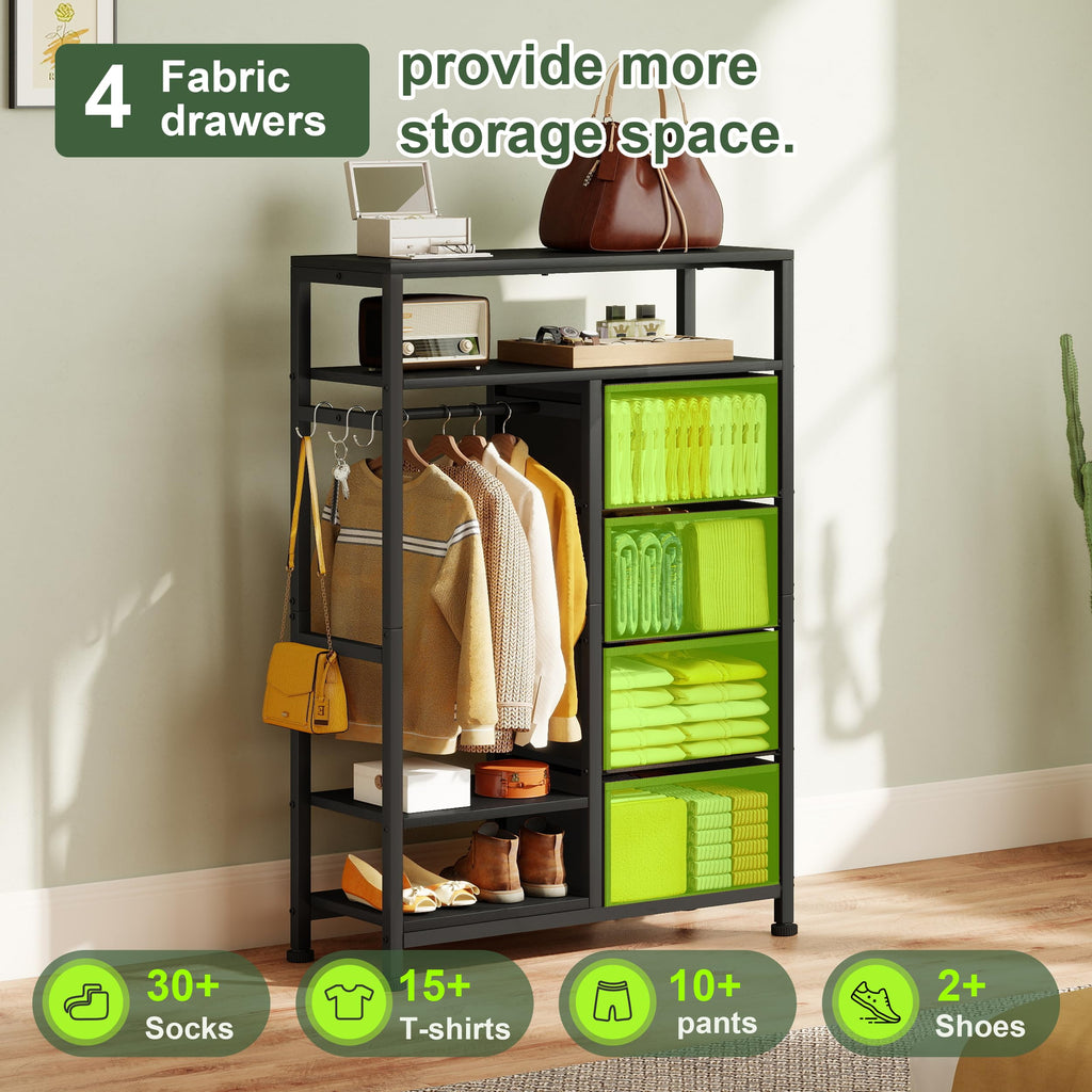 31.5" Dresser with Hanging Rack D7706