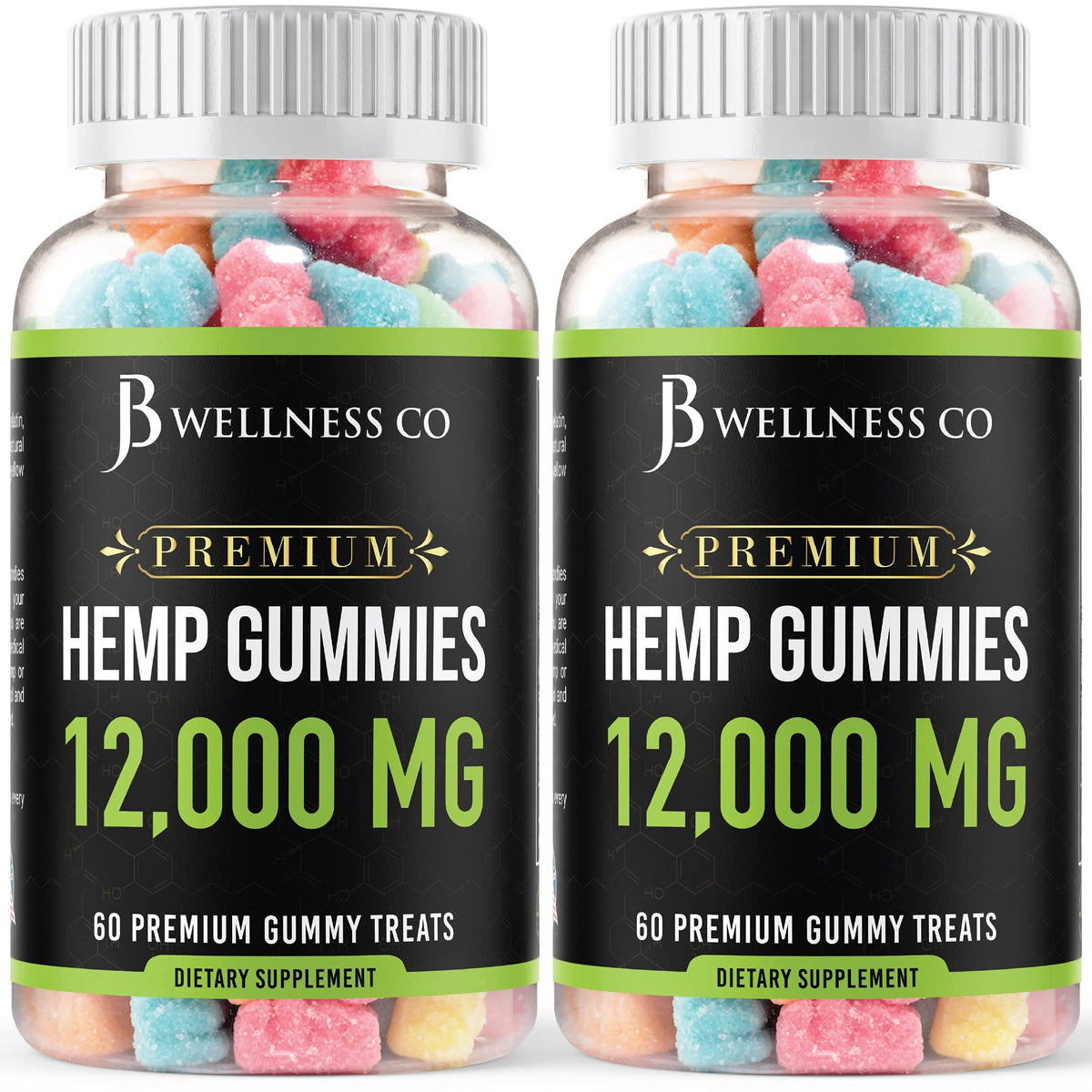 Hemp Gummies 12,000 Vitamins & Omega 3,6,9 120 Count J157