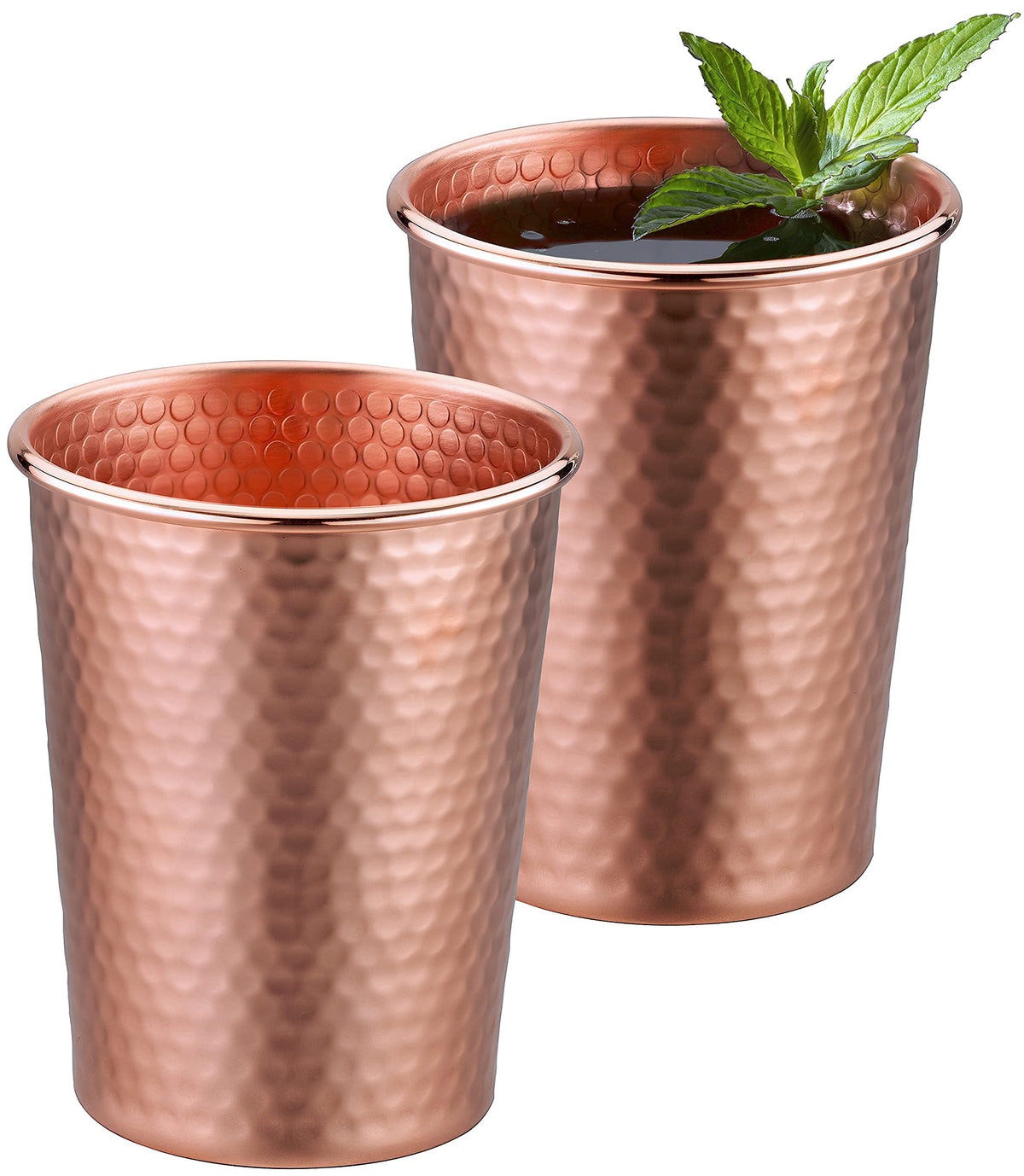 Set of 2 Hammered Copper Cups 18 Ounces S46003