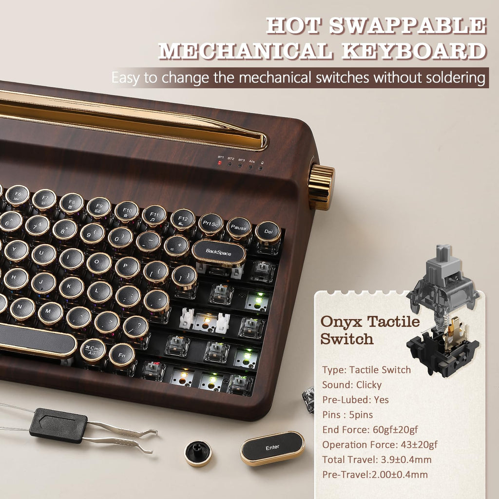 Wood Hot Swap RGB Keyboard Q8071