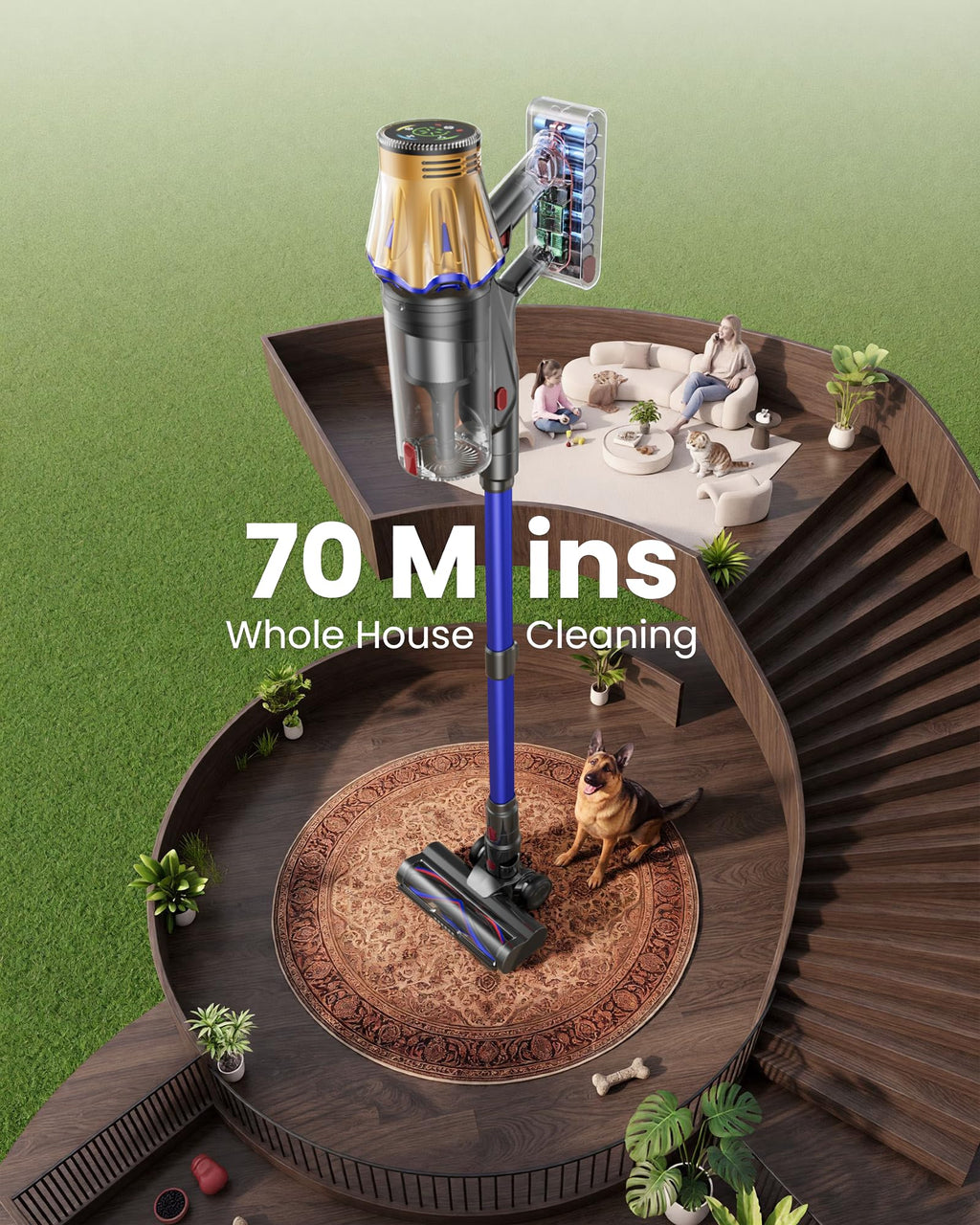 650W 60KPA Cordless Stick Vacuum Cleaner W33802