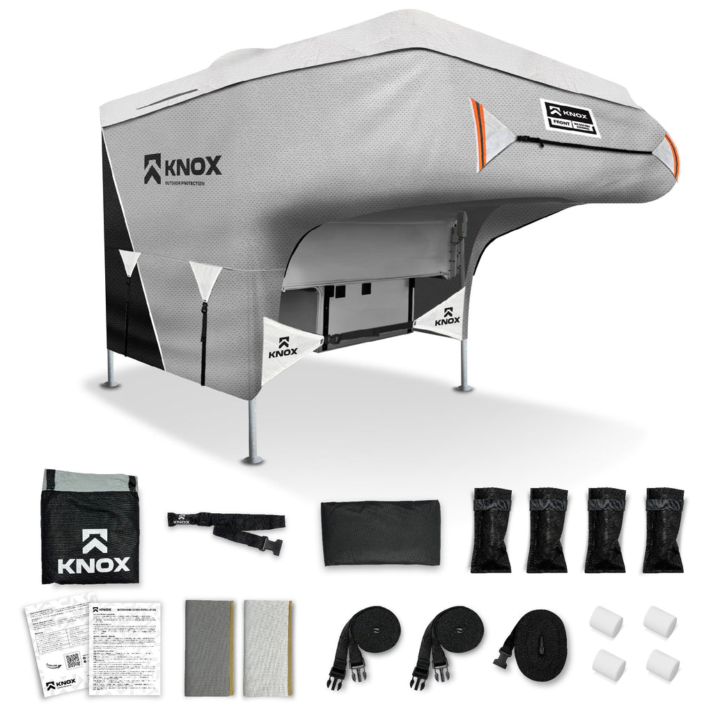 RV Truck Camper Cover with Ladder Cover and Gutter Cover I833308
