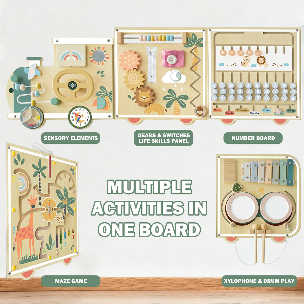 Montessori Wooden Activity Wall Board for Toddlers 18M+ P8393
