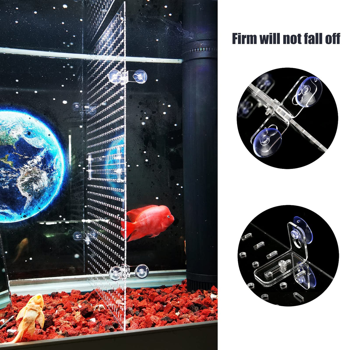 Clear Aquarium Divider with Suction Cups B4418
