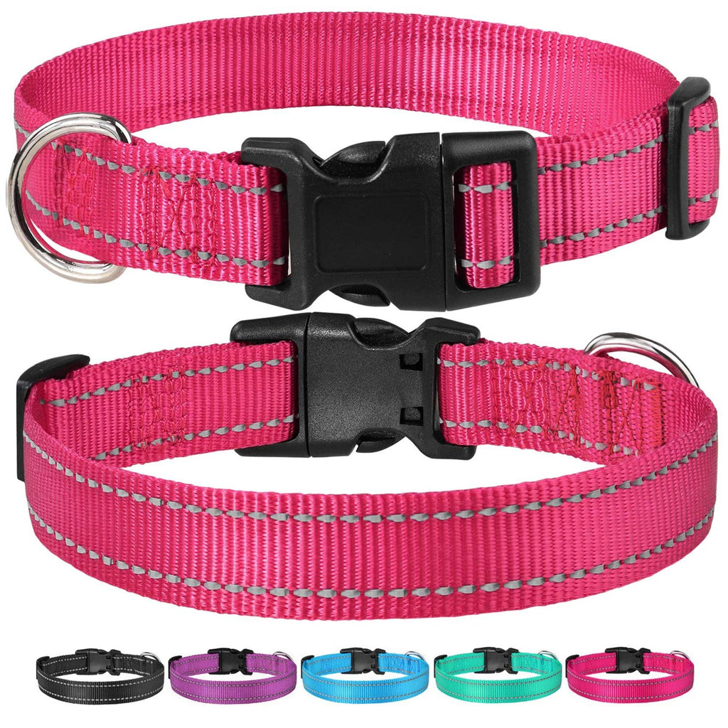 Reflective Adjustable Pink Dog Collar J92339
