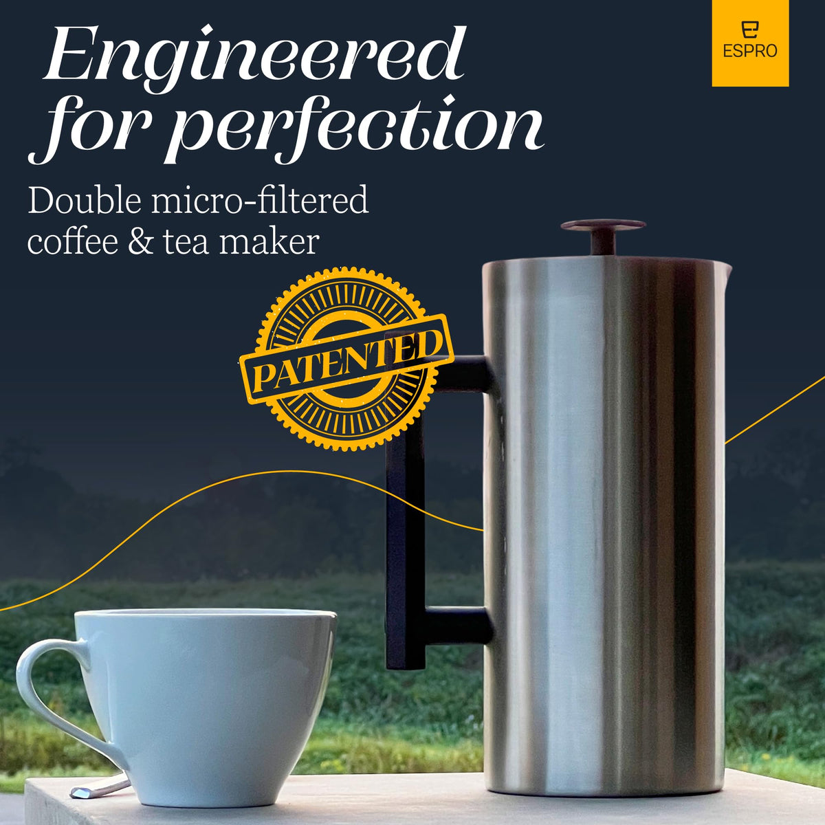 32oz Stainless Steel French Press B664633