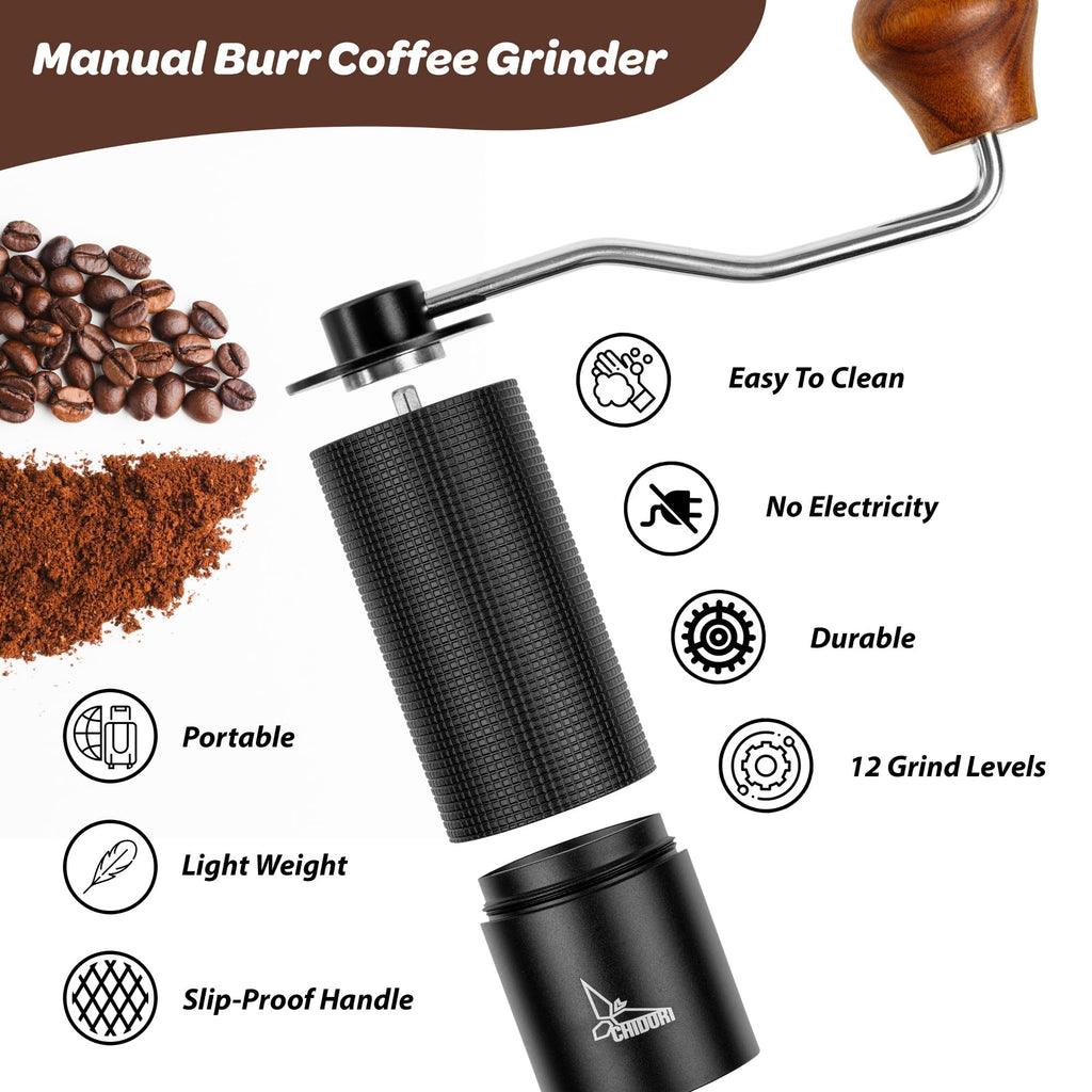 Manual Hand Crank Stainless Steel Conical Burr Coffee Grinder X66313