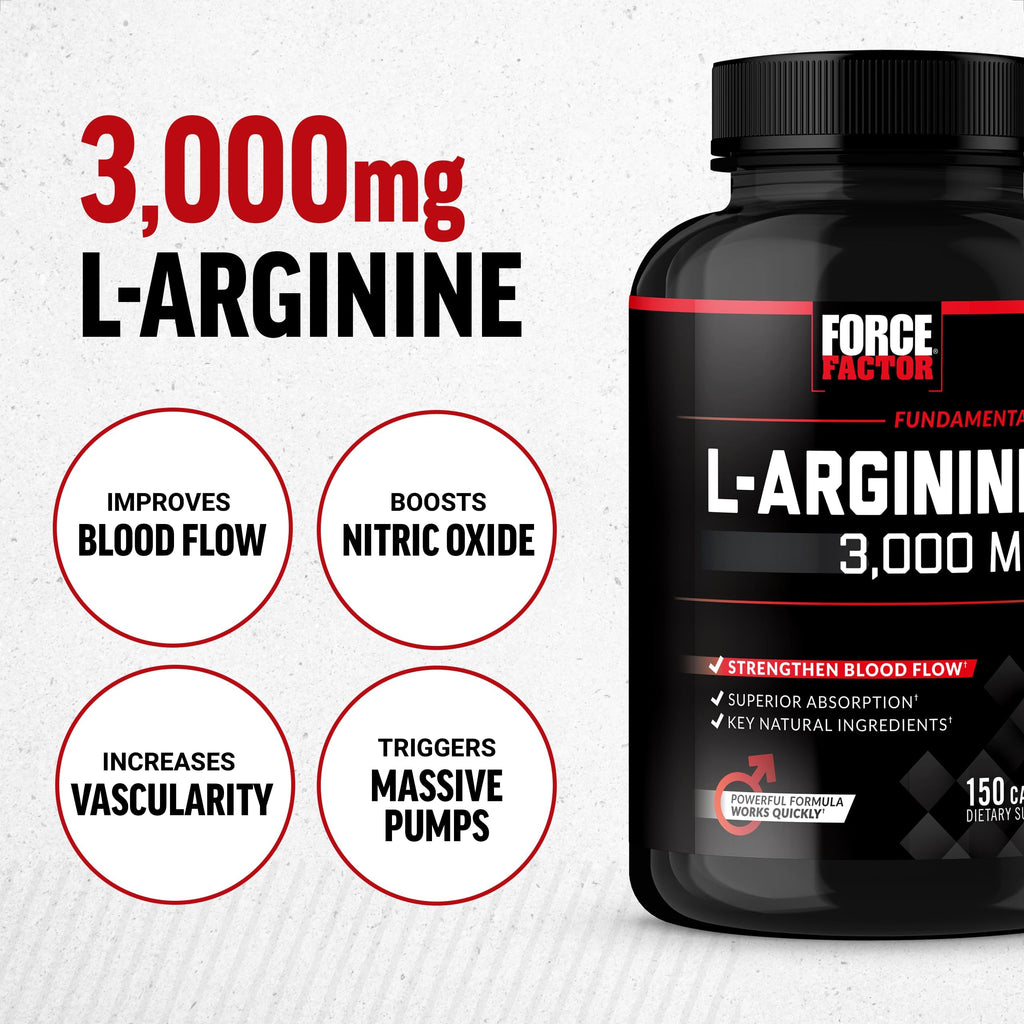 L-Arginine 3000mg Nitric Oxide Supplement 150 Capsules B4551