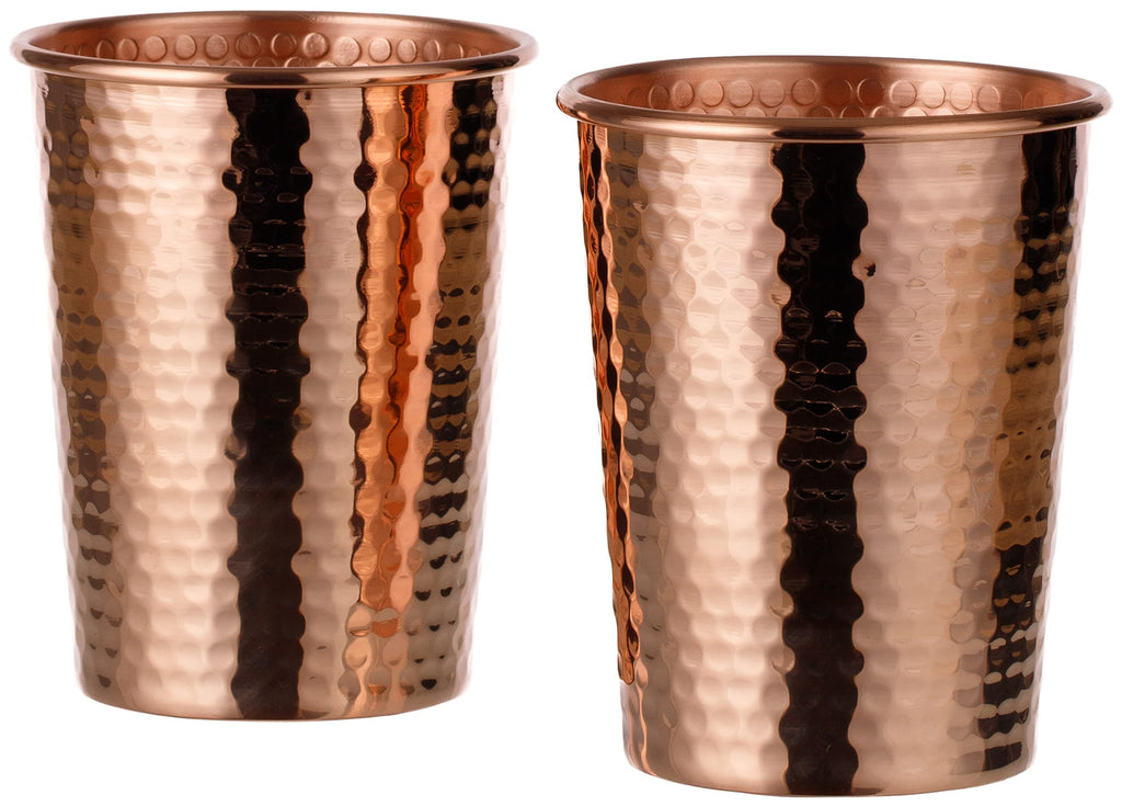Set of 2 Hammered Copper Cups 18 Ounces S46003