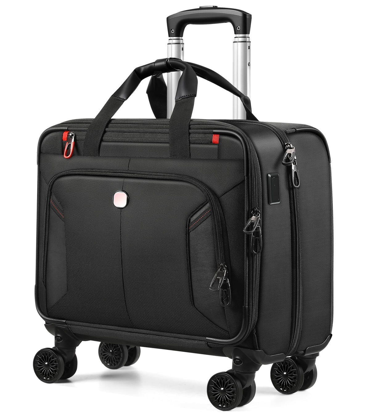 Rolling Laptop Bag with USB & Type-C Charging Port, Water Resistant 17.3 Inch X765383