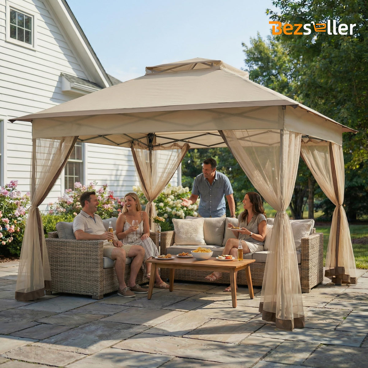 11x11 Pop Up Gazebo with Mosquito Netting R745
