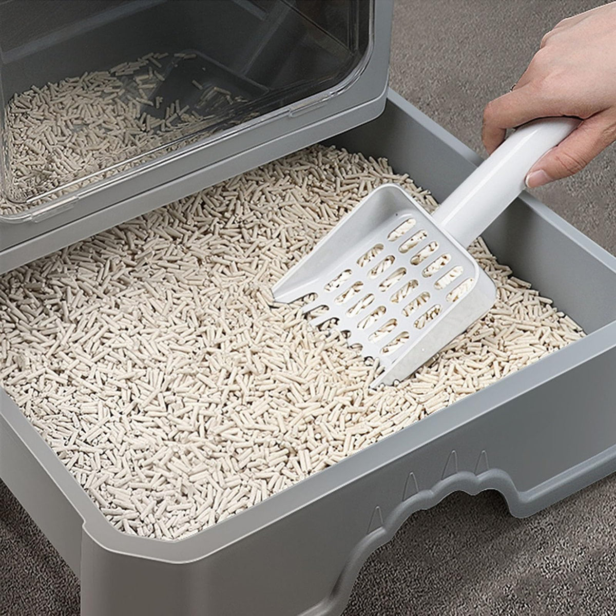 Foldable Enclosed Cat Litter Box with Lid F896
