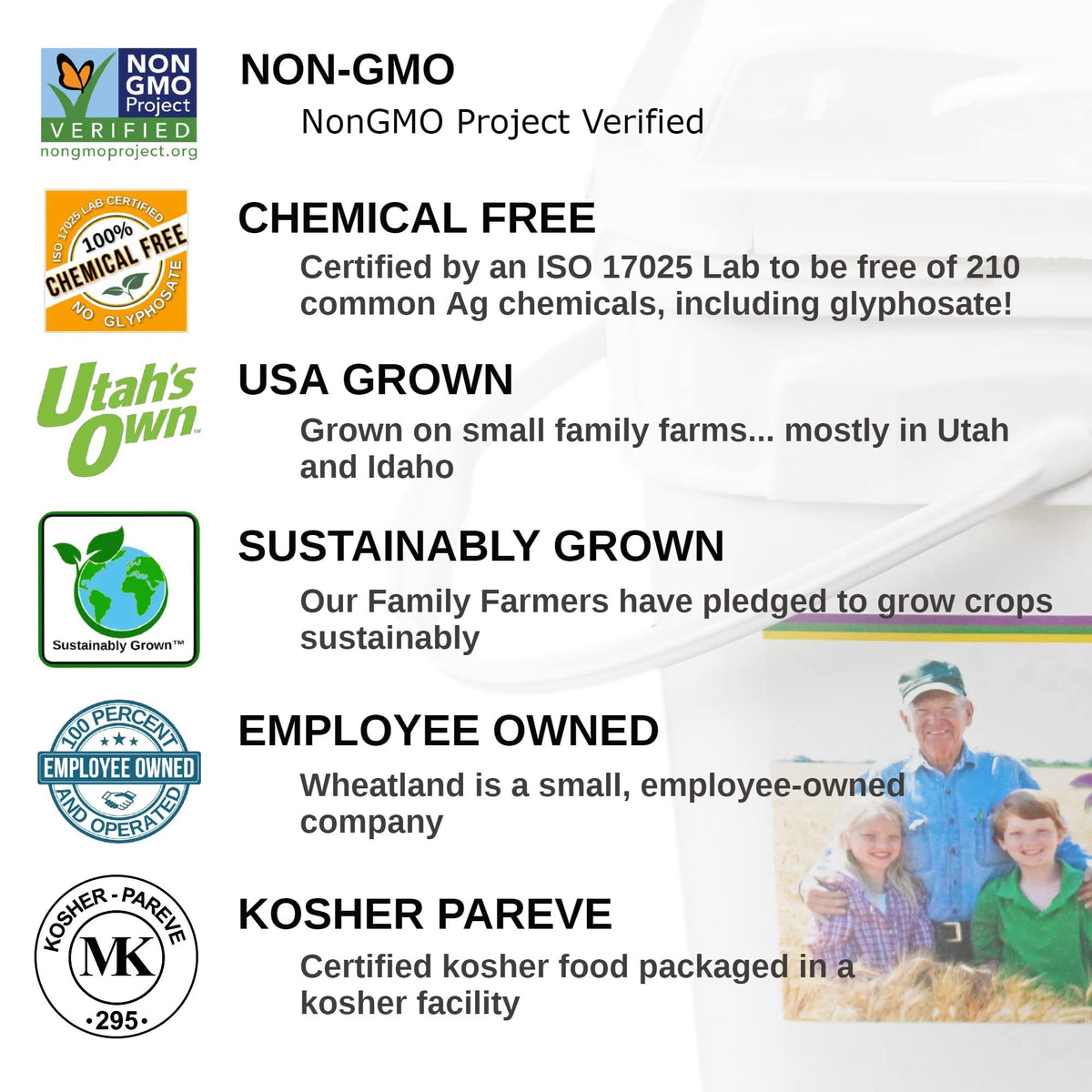 Soft White Wheat Berries 23 lbs Non-GMO V1165