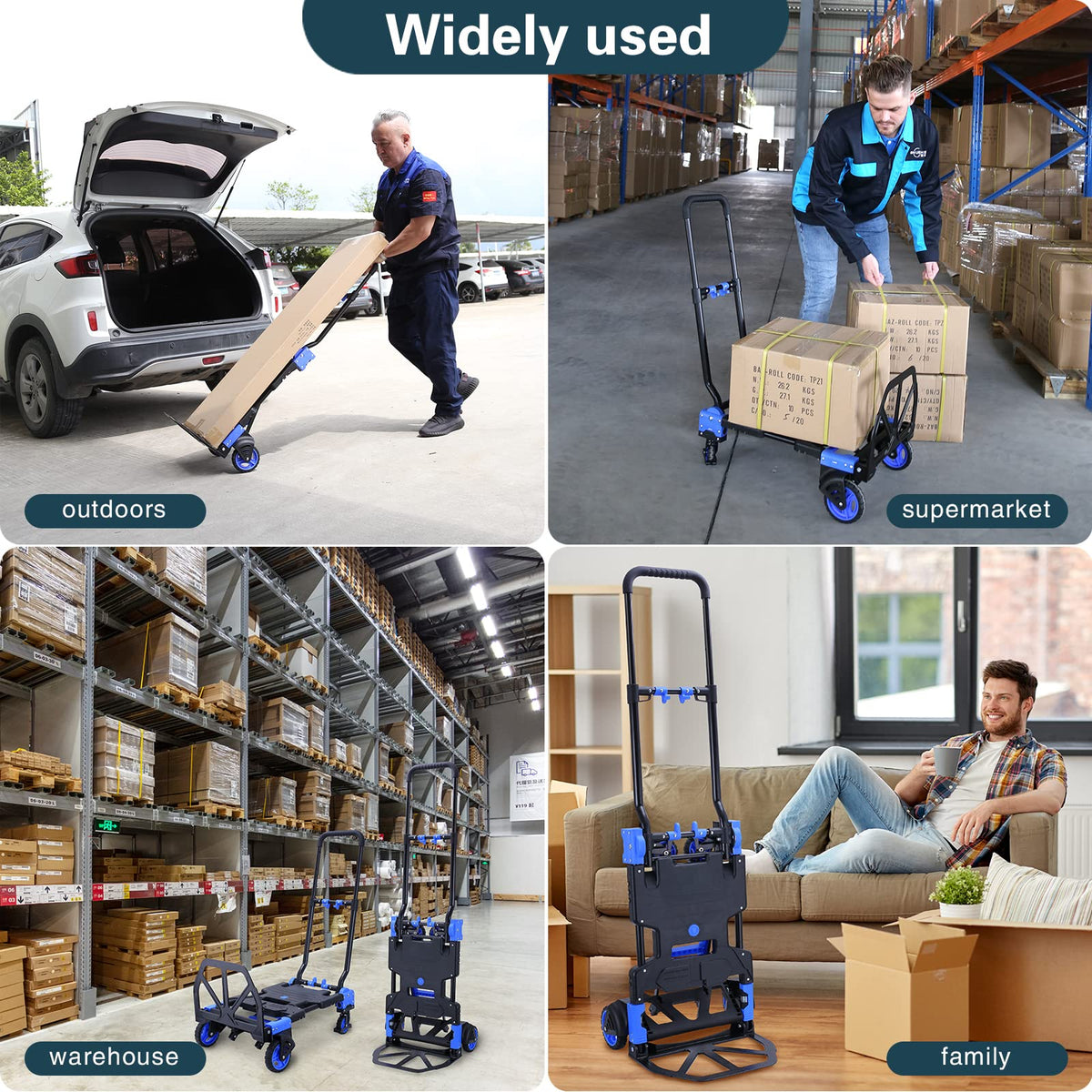 2-in-1 Foldable Hand Truck Dolly 330LB Capacity F189473