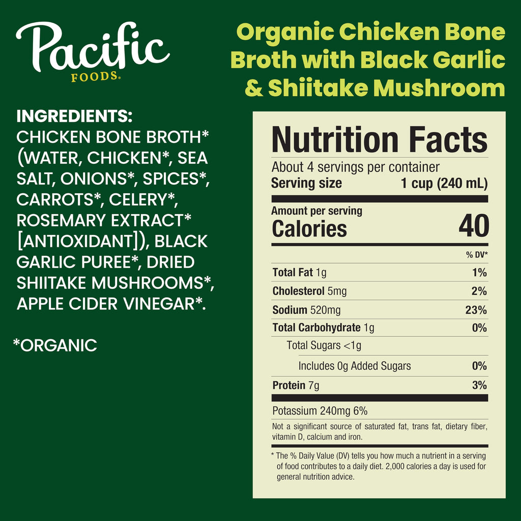 Organic Chicken Bone Broth with Black Garlic & Shiitake Mushroom 32 Ounce E111736