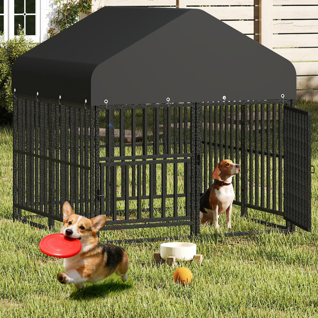 Small Dog Kennel Outdoor Heavy Duty Welded Wire Steel Pet Enclosure F653