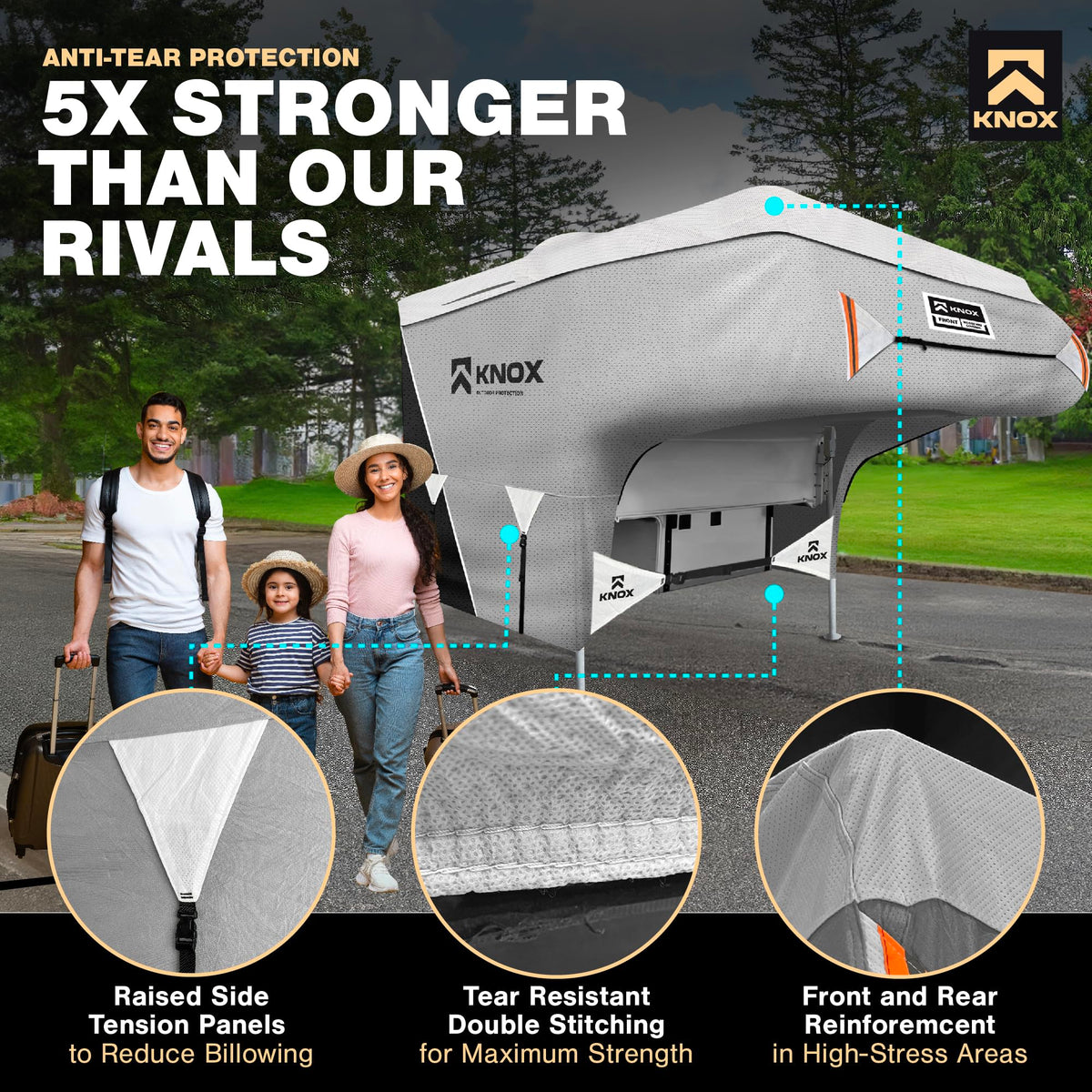 RV Truck Camper Cover with Ladder Cover and Gutter Cover I833308