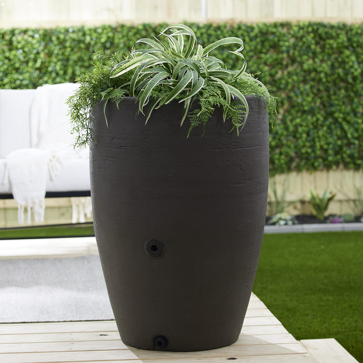 50 Gallon Plastic Rain Barrel 2 Pack V274
