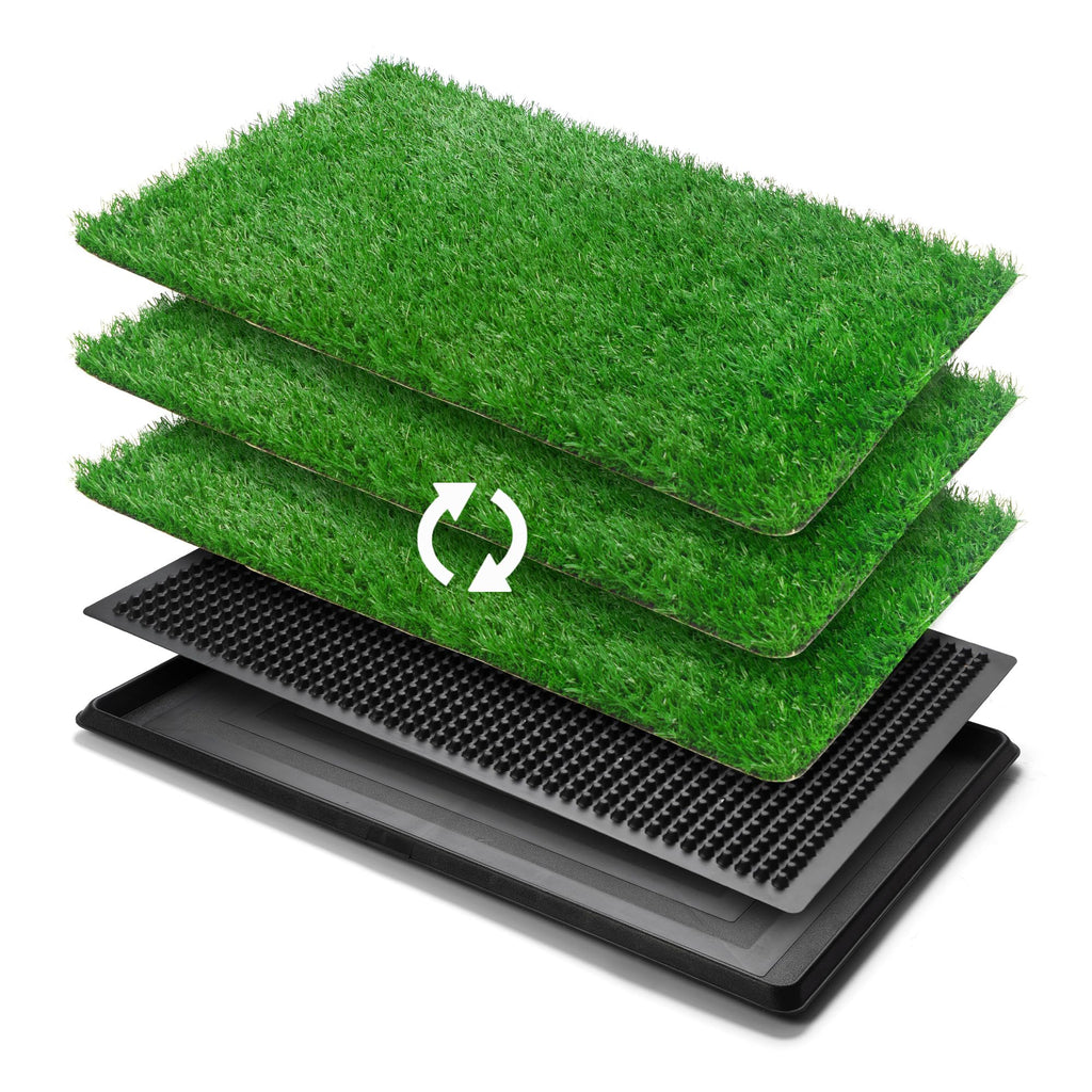 25" x 20" Reusable Indoor Dog Potty with Tray and 2 Artificial Grass Pads P45711