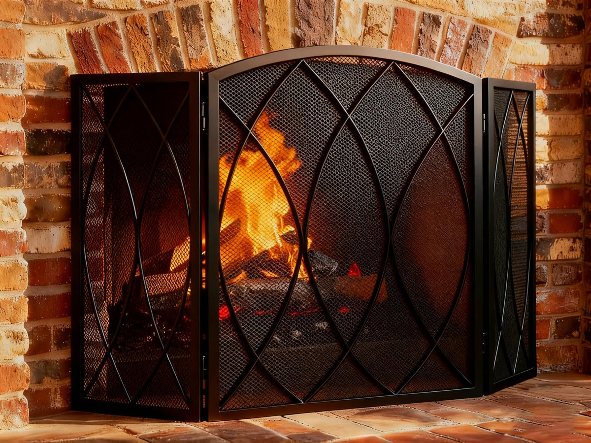 Wrought Iron Fireplace Screen T883