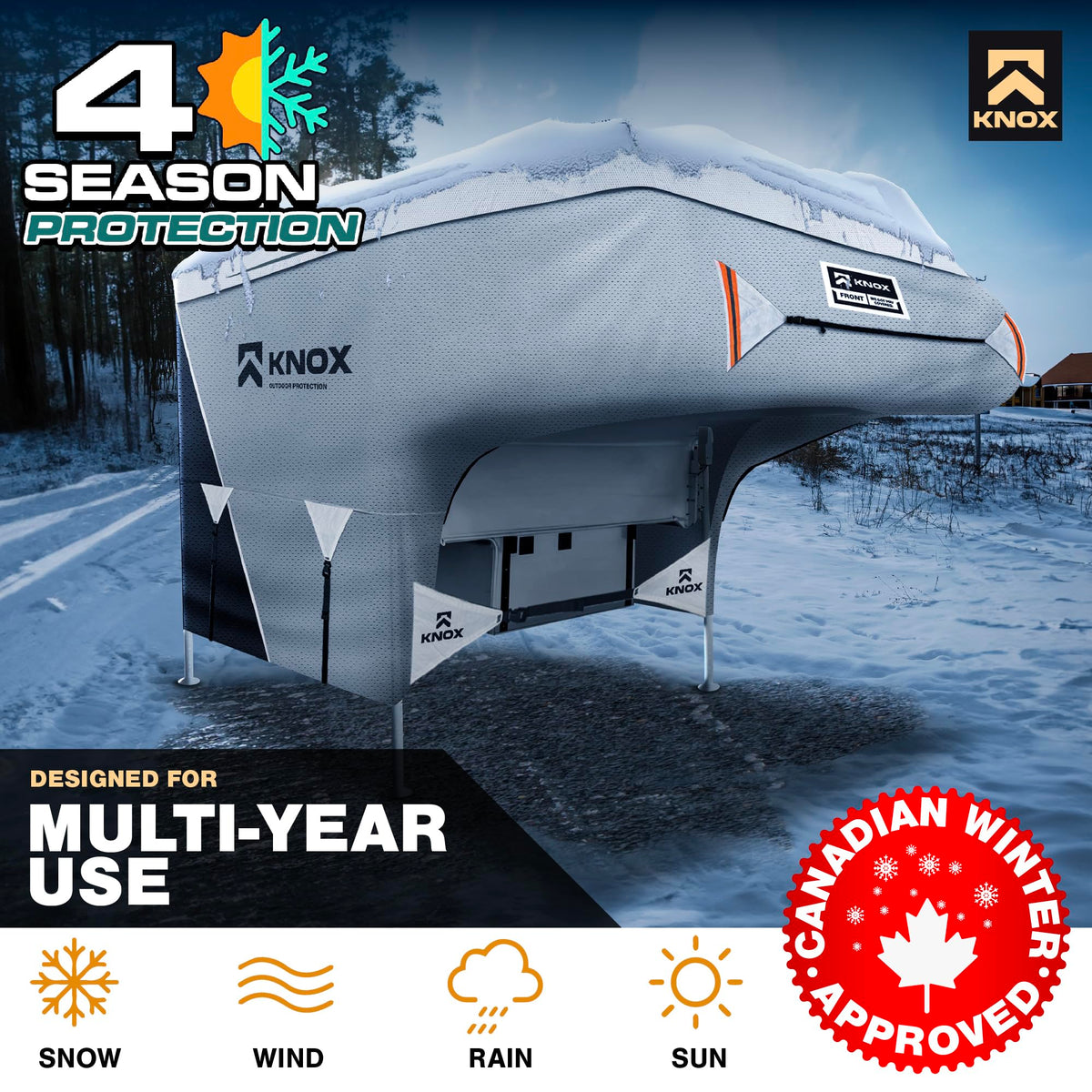 RV Truck Camper Cover with Ladder Cover and Gutter Cover I833308