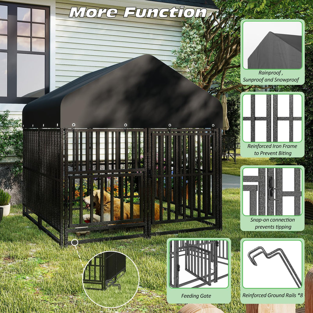 Small Dog Kennel Outdoor Heavy Duty Welded Wire Steel Pet Enclosure F653